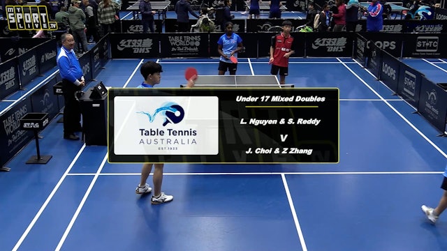 Day 3 U17 Mixed Doubles - L. Nguyen & S. Reddy v J. Choi & Z. Zhang
