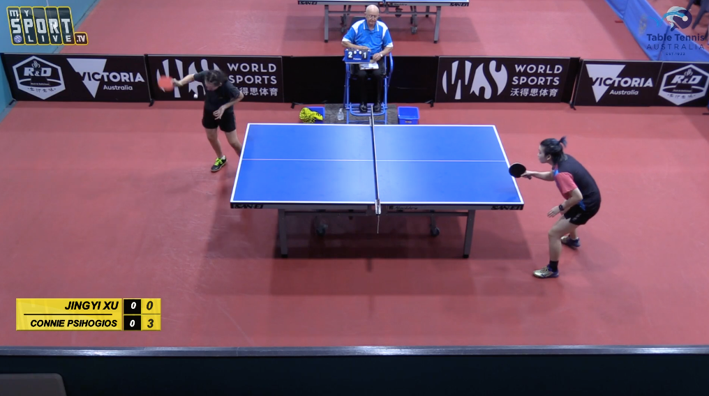 Womens' Singles: Connie Psihogios (VIC) vs. Jingyi Xu (QLD)