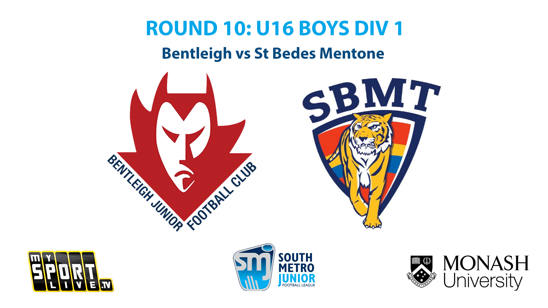 SMJFL R10: U16 Boys Div 1 Bentleigh vs. St St Bedes/Mentone