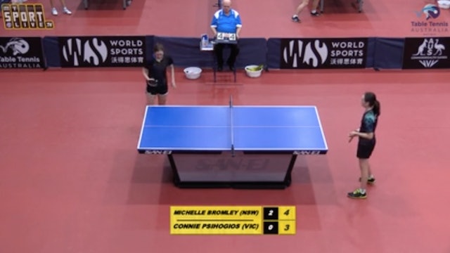 Women's Singles: Michelle Bromley (NSW) vs. Connie Psihogios (VIC)