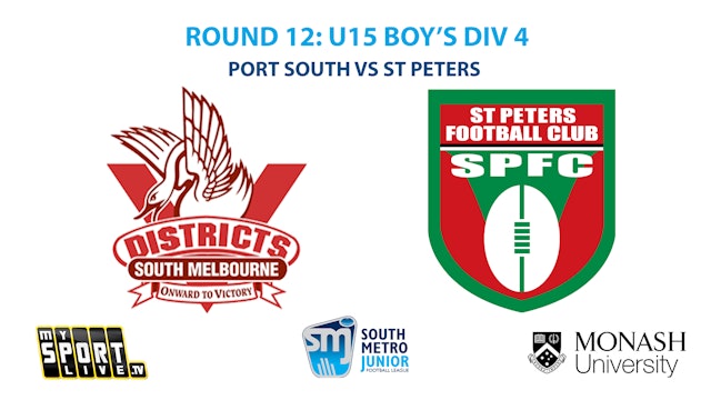 SMJFL R12: U15 Boys Div 4 - Port South vs St Peters