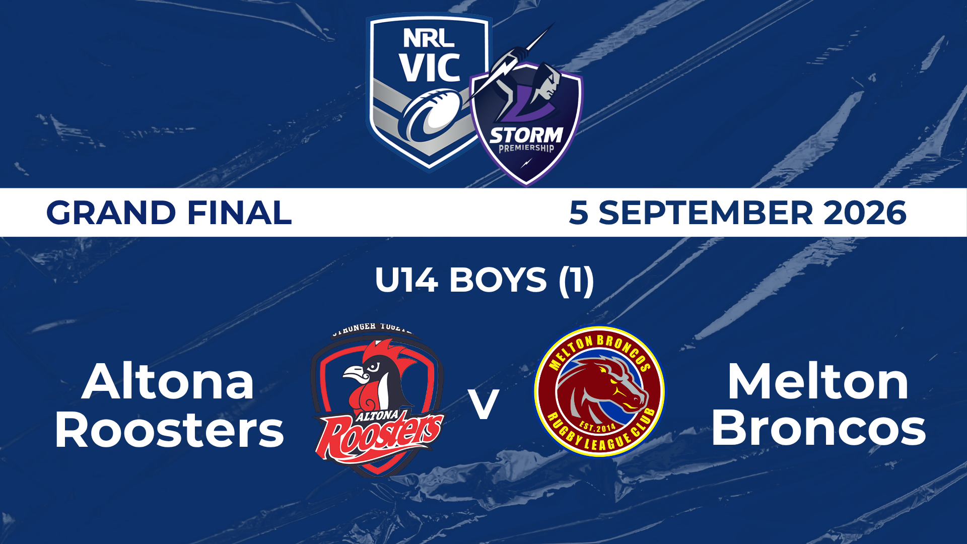 H1 2026 GF U14 (1) Boys Melton Bronco V Altona Roosters