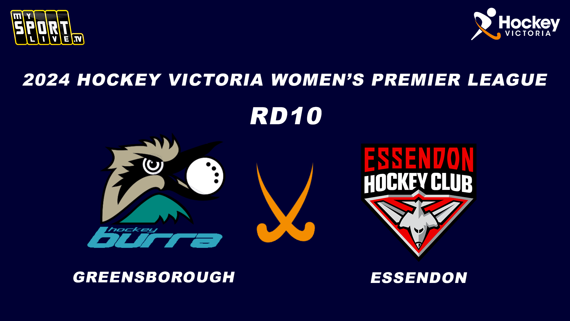 HOCKEY VIC RD10 MATCHES - SAT 22ND JUNE 2024