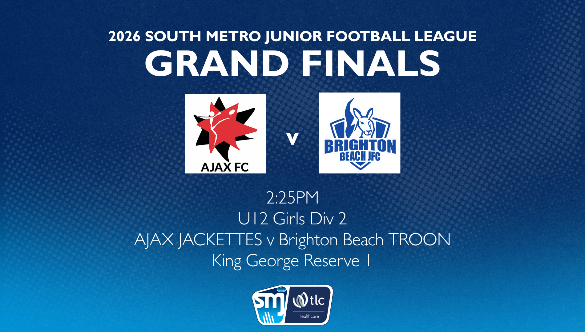SMJFL GF: U12 Girls Div 2 - AJAX  v Brighton Beach JFC