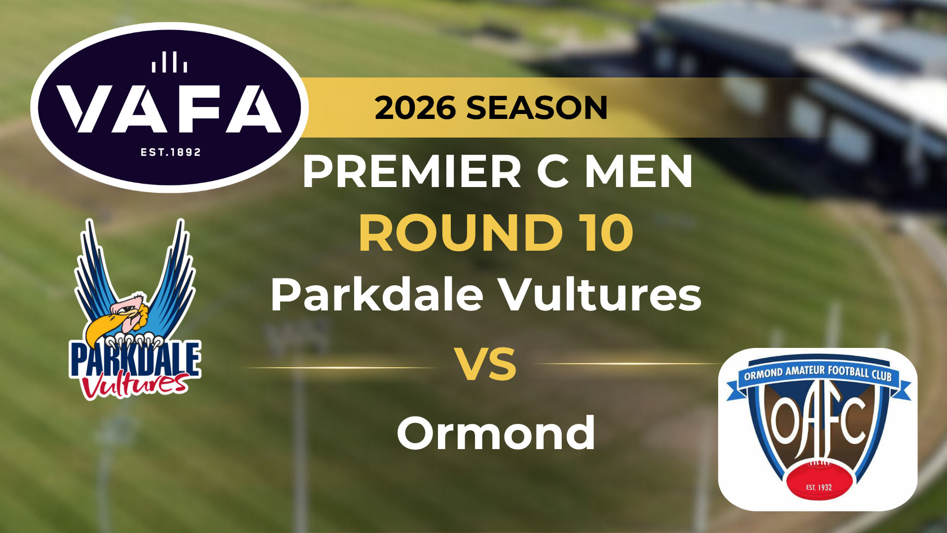 VAFA 2026 R10 PREM C Men's Parkdale Vultures V Ormond