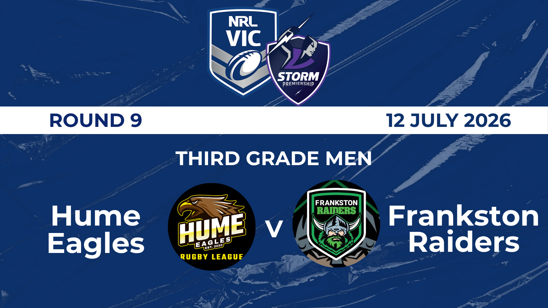 H2 2026 R9 Third Grade Men Hume Eagles V Frankston Raiders