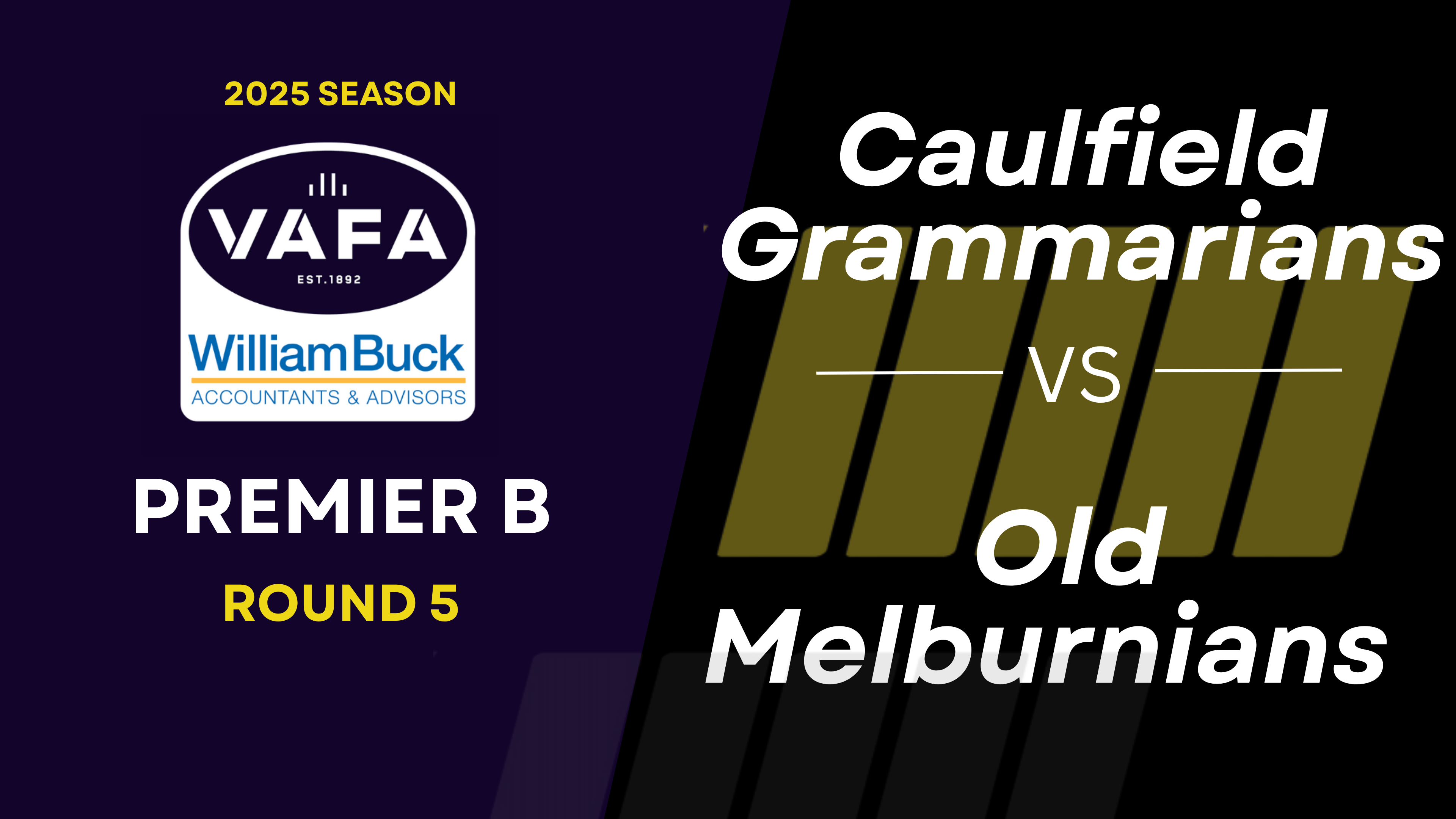 RD5 PREM B Caulfield Grammarians vs. Old Melburnians