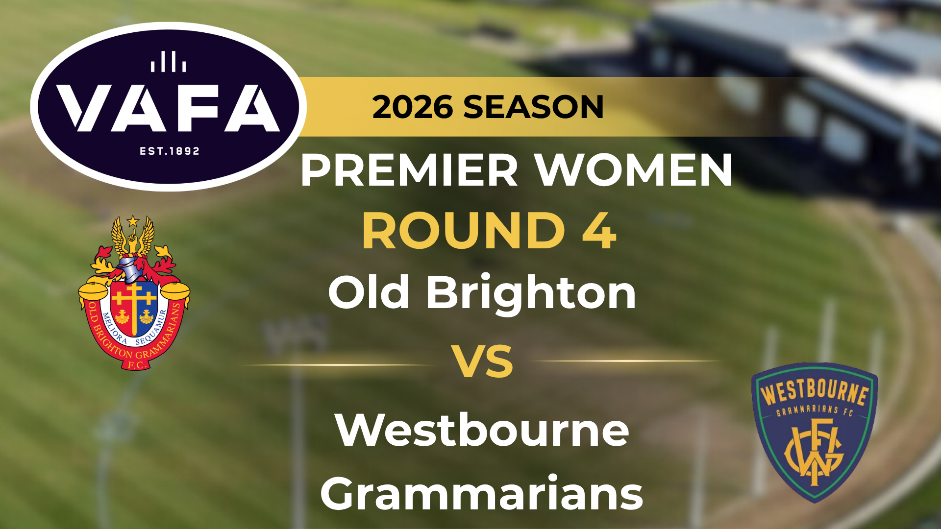 VAFA 2026 R4 PREM Women's Old Brighton V Westbourne Grammarians