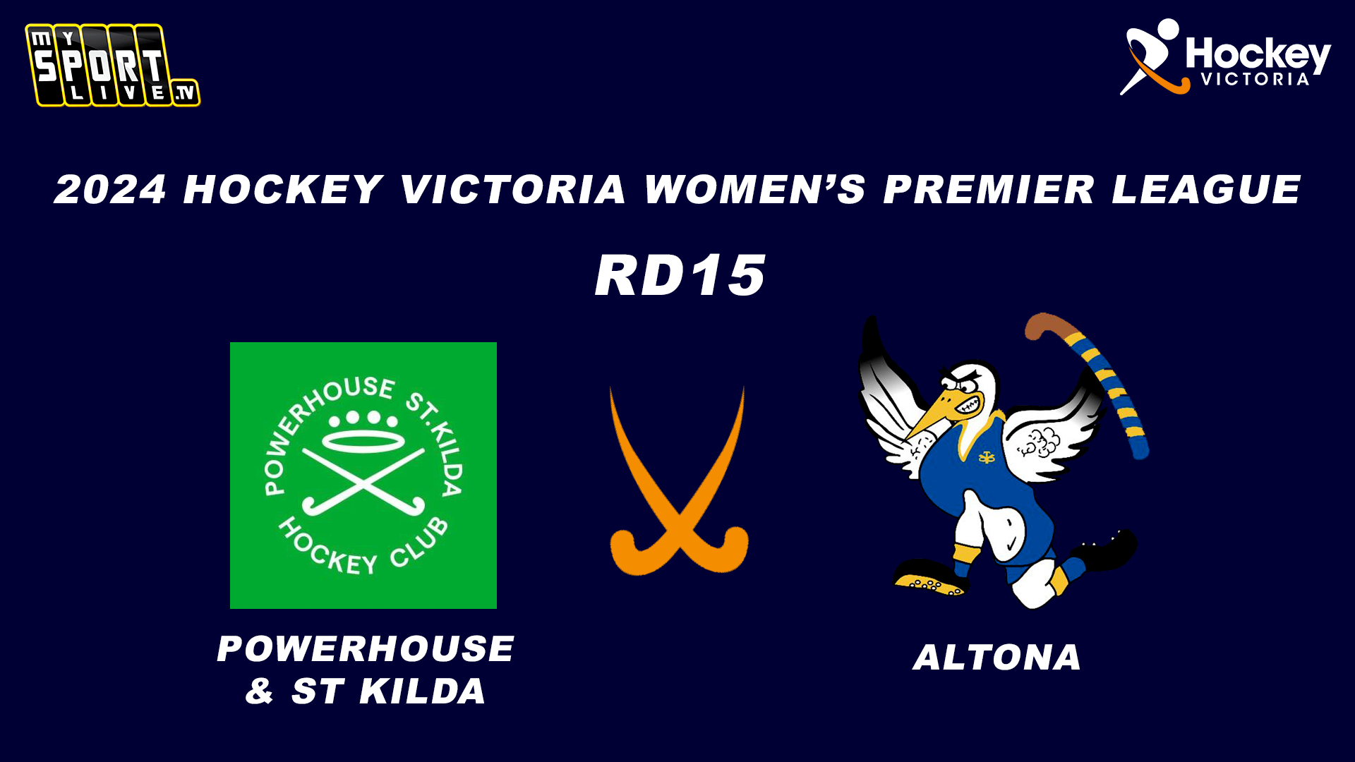 HOCKEY VIC RD15 MATCHES - SUN 4TH AUGUST 2024
