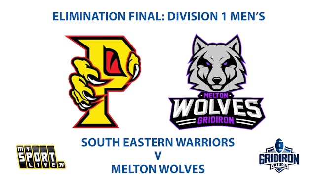 ELIMINATION FINAL: GV Men's Division 1 - Predators v Wolves