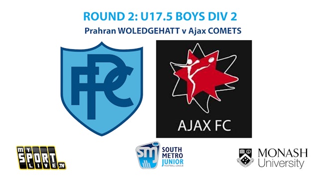 R2: U17.5 Boys Div 2 - Prahran v Ajax
