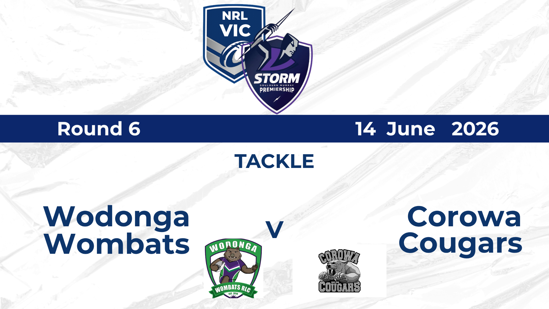 H1 2026 TACKLE - Mens Wombats Vs Cougars
