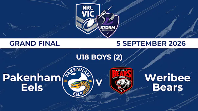 H2 2026 GF U18 (2) Boys Pakenham Eels...