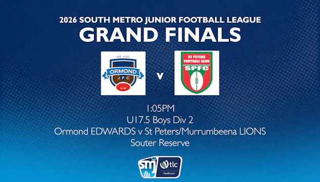2026 GF PREM U17.5 Boys Div 2  Ormond V St Peters/Murrumbeena