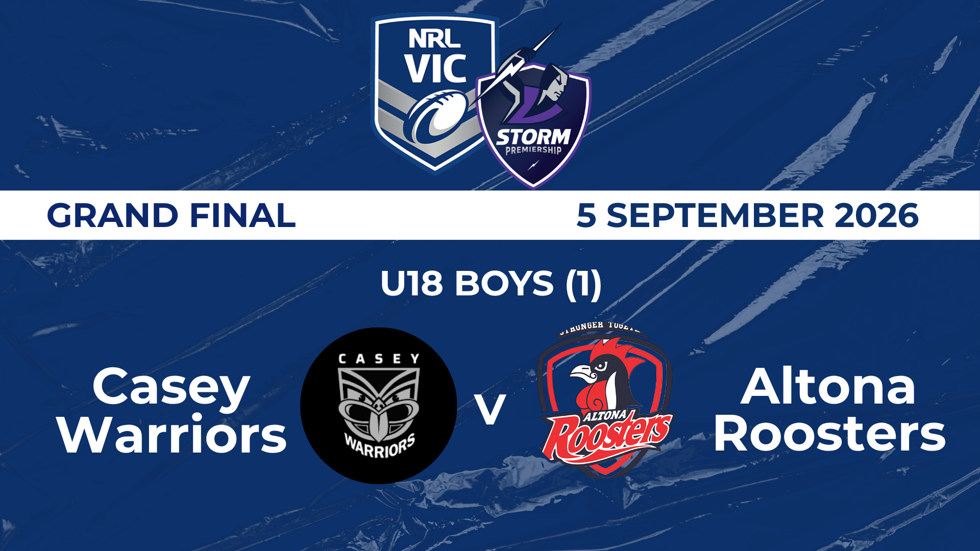 H1 2026 GF PREM U18 Boys (1) Casey Warriors V Altona Roosters