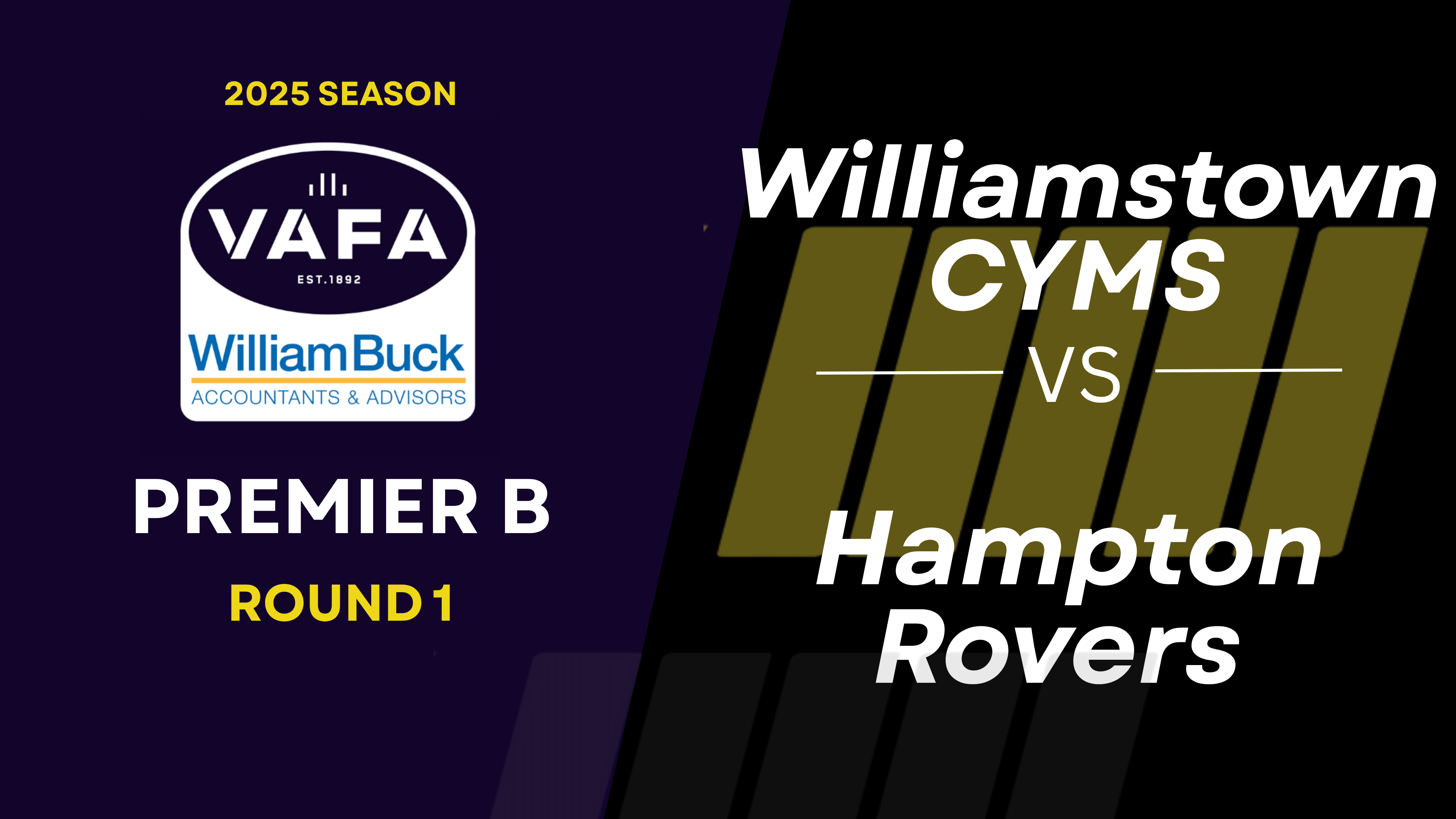 RD1 PREM B Williamstown CYMS vs. Hampton Rovers