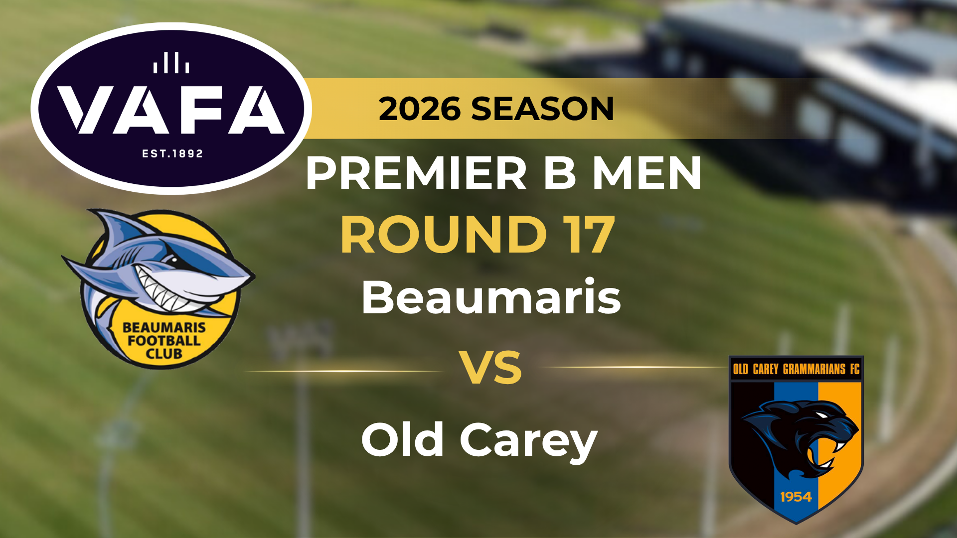 VAFA 2026 R17 PREM B Men's Beaumaris V Old Carey