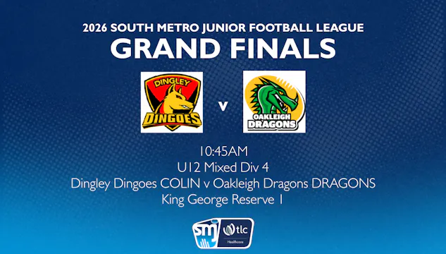 SMJFL GF: U12 Mixed Div 4 - Dingley Dingoes vs. Oakleigh Dragons