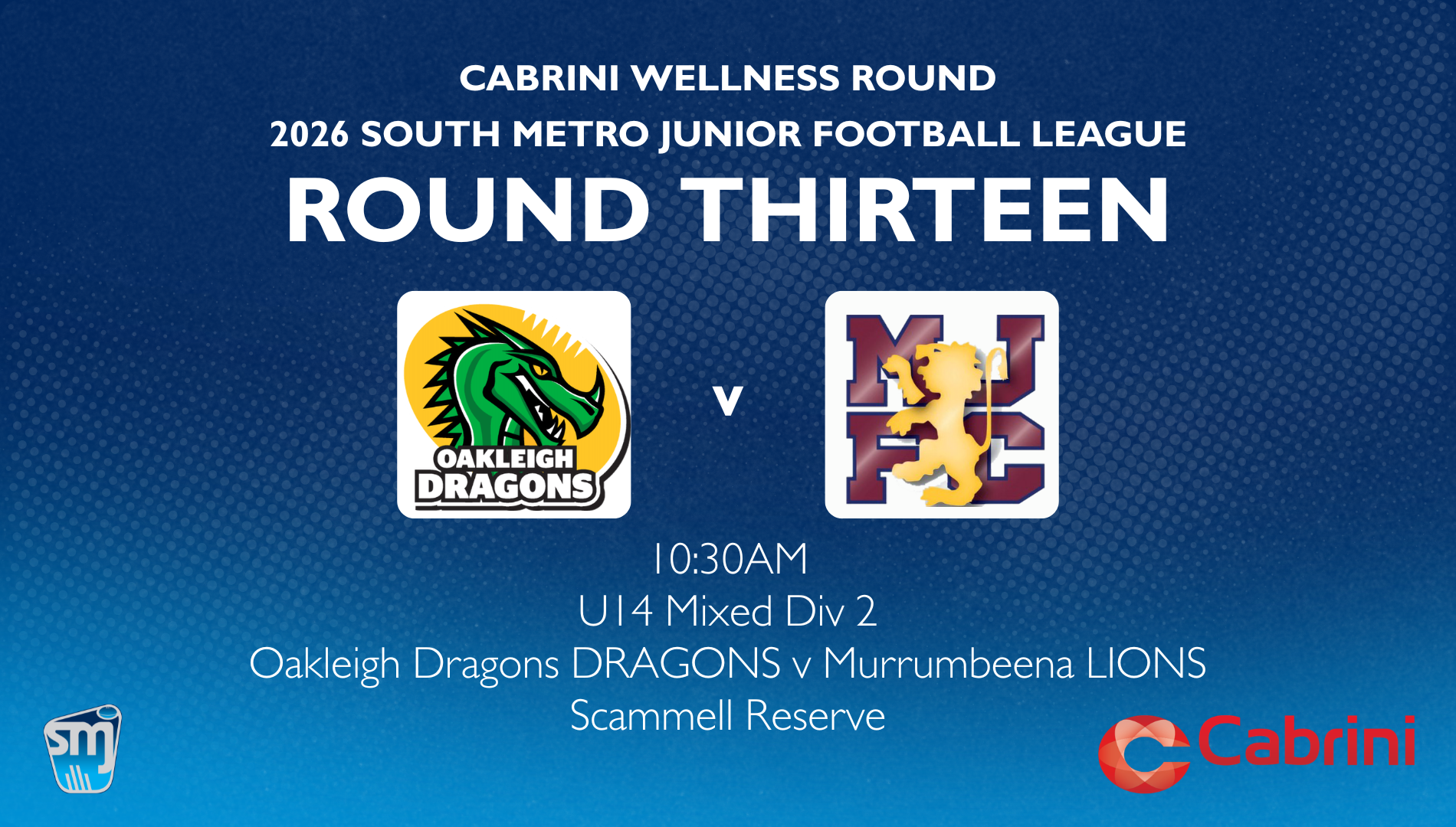 SMJFL R13: U14 Mixed Div 2  - Oakleigh v Murrumbeena