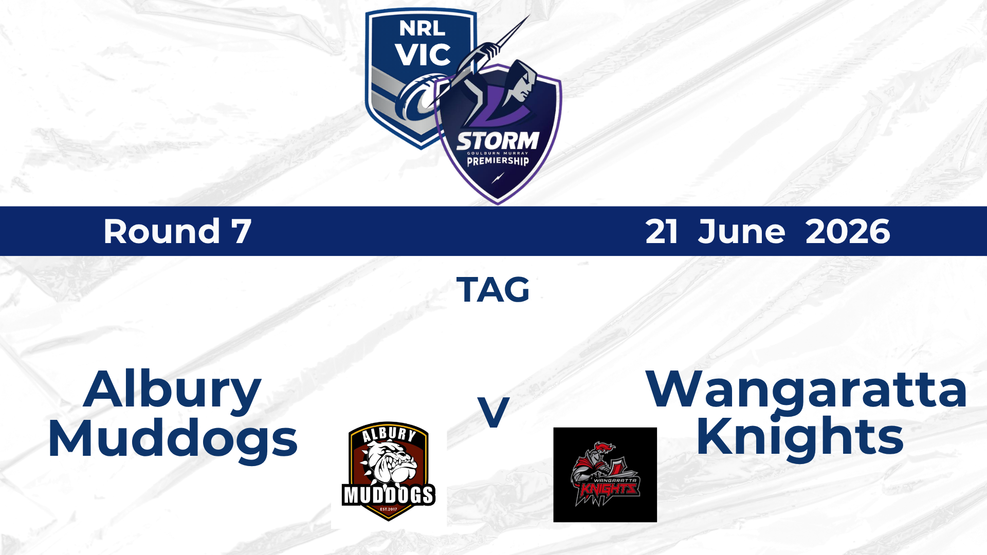H2 2026 R7 TAG Womens Albury Muddogs v Wangaratta Knights