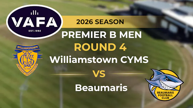 VAFA 2026 R4 PREM B Men’s Williamstow...