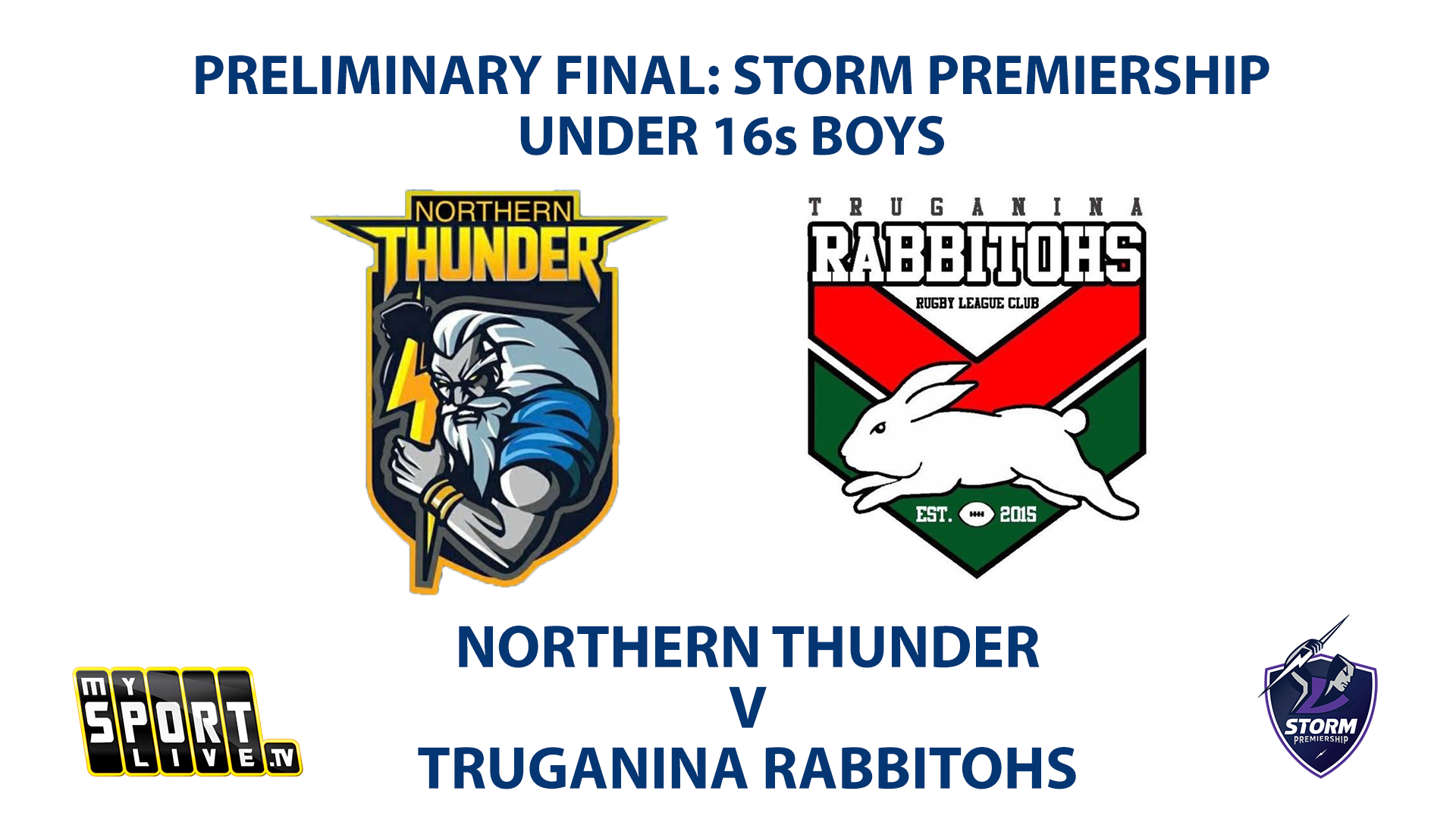 2023 PRELIM FINAL - U16s Boys: Northern Thunder vs Truganina Rabbitohs