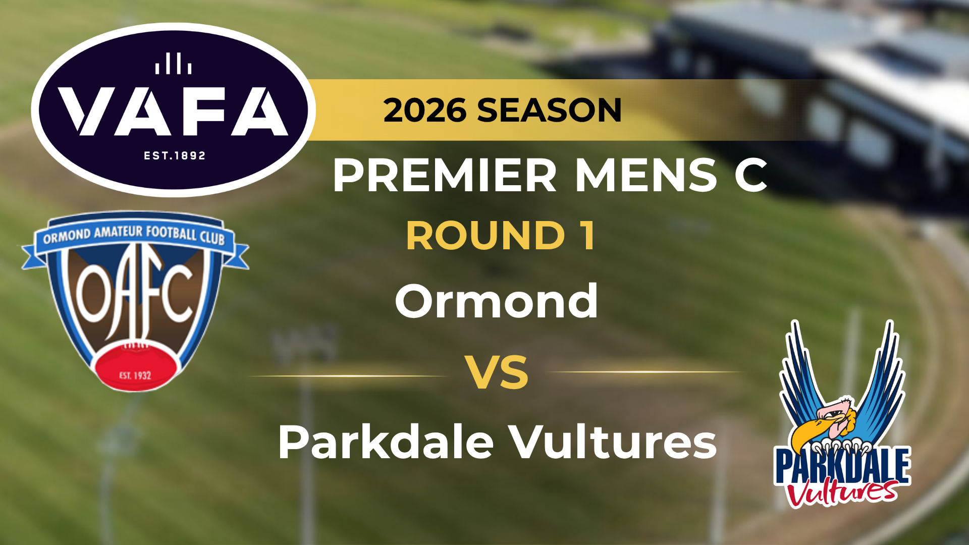 VAFA 2026 R1 PREM C Men's Ormond v Parkdale Vultures