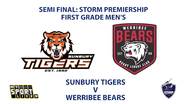 2023 SEMI FINAL - First Grade Men's: Sunbury Tigers vs Werribee Bears