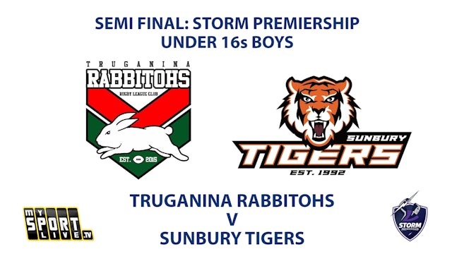 2023 SEMI FINAL - U16s Boys: Truganina Rabbitohs vs Sunbury Tigers