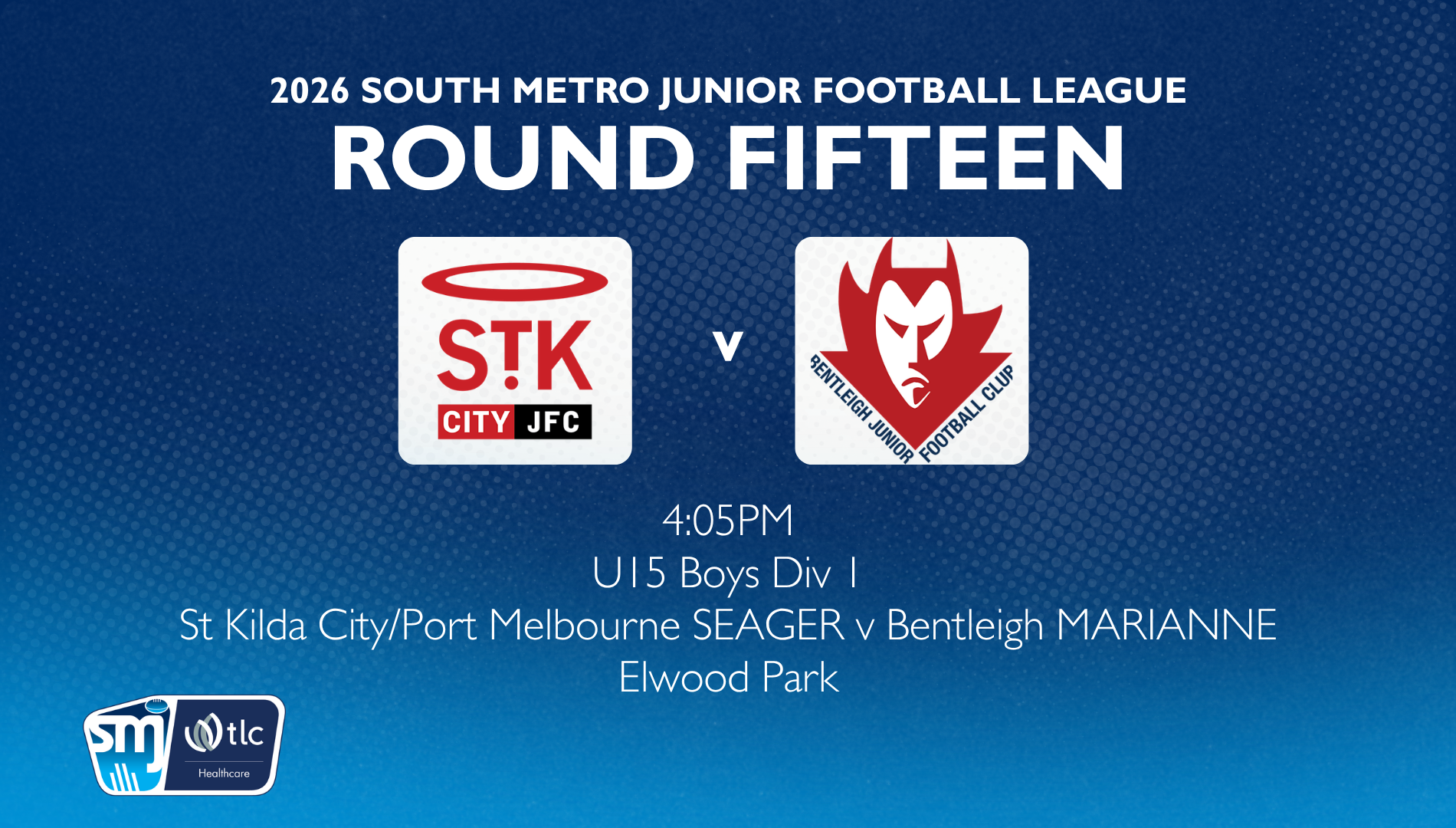 SMJFL R15: U15 Boys Div 1 - St Kilda City/Port Melbourne v Bentleigh