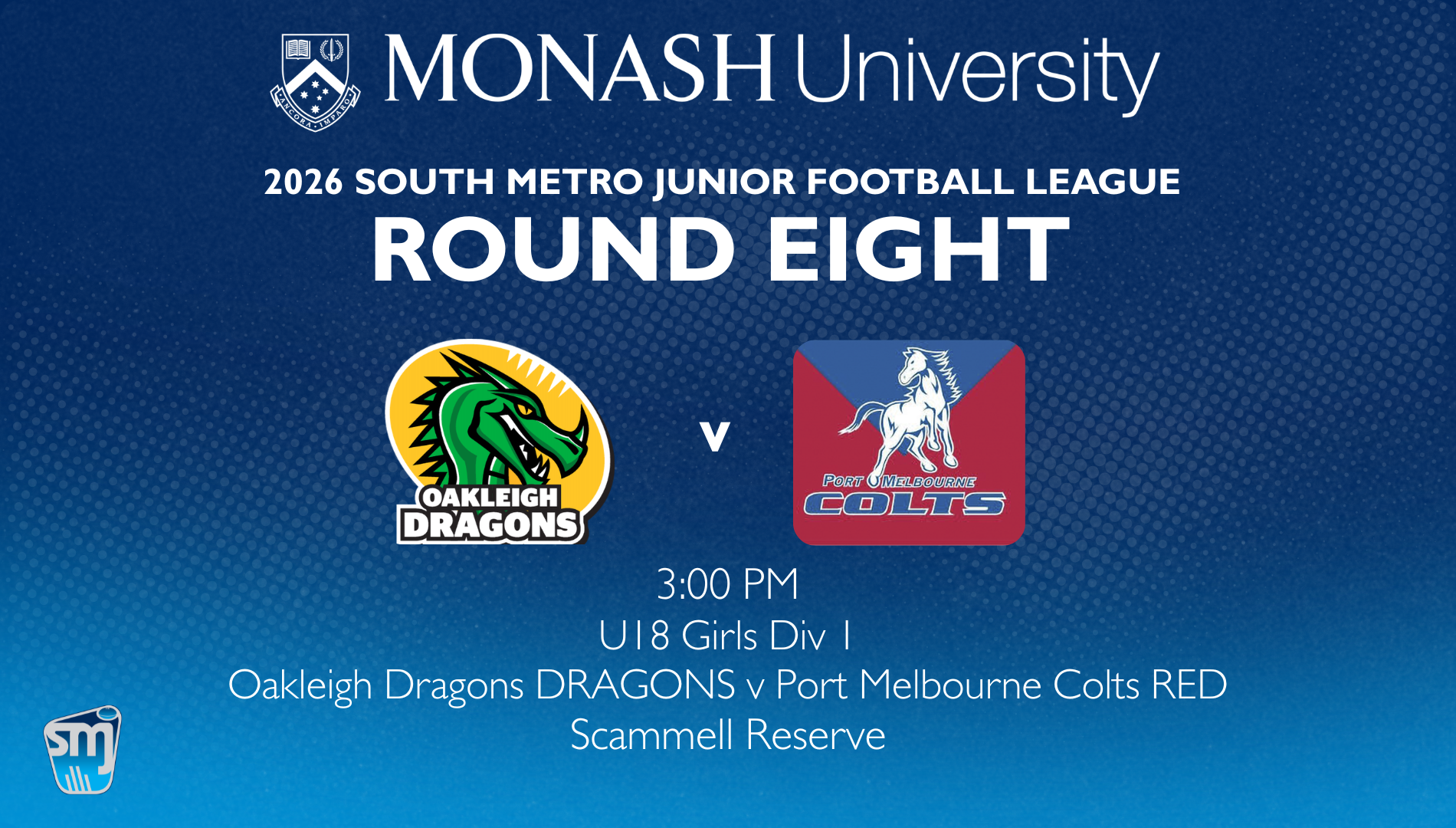 SMJFL R8: U16 Girls - Oakleigh Dragons v Port Colts