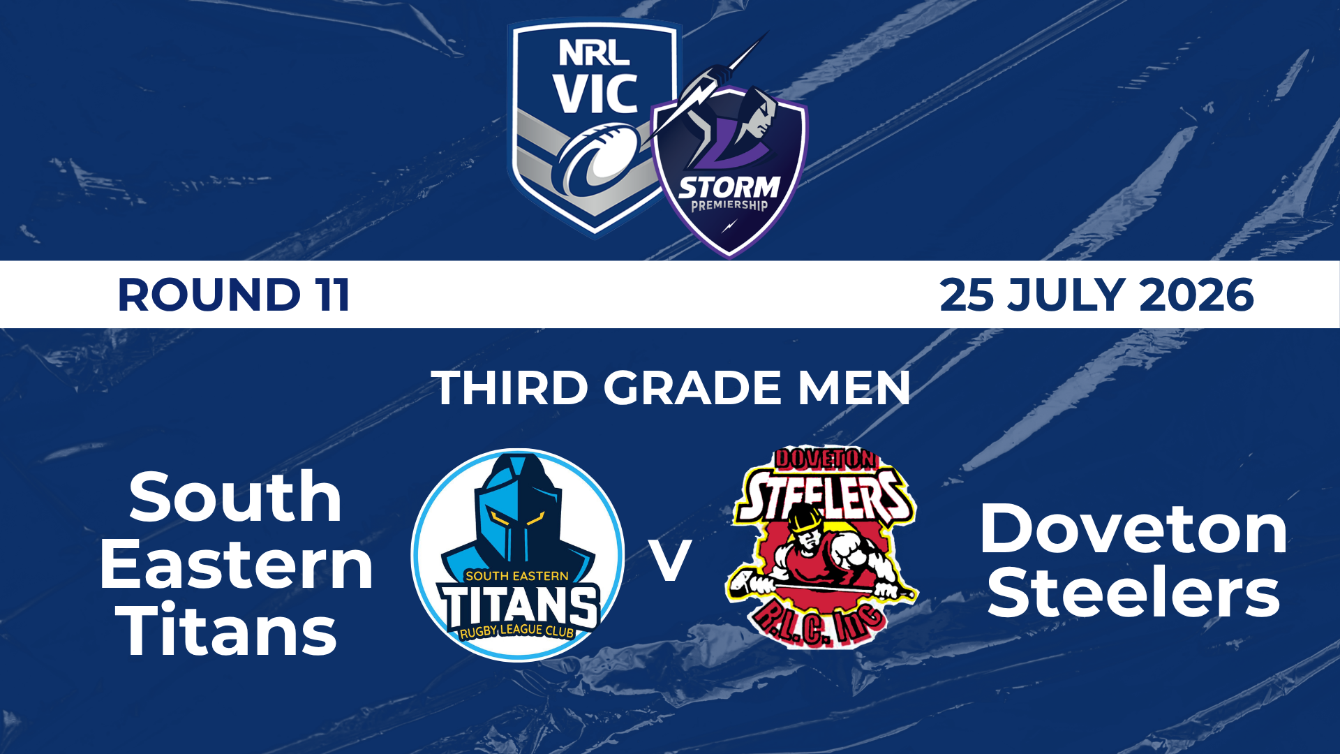 H2 2026 R11 Third Grade Men South Eastern Titans  V Doveton Steelers
