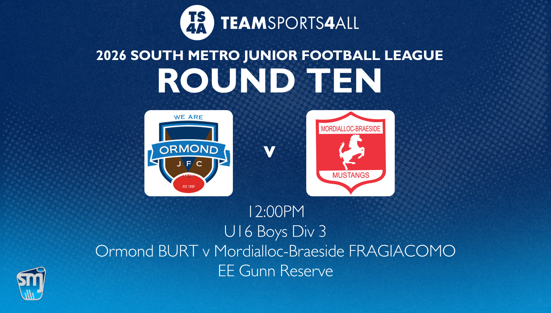 SMJFL R10: U16 Boys Div 3 - Ormond Bu...