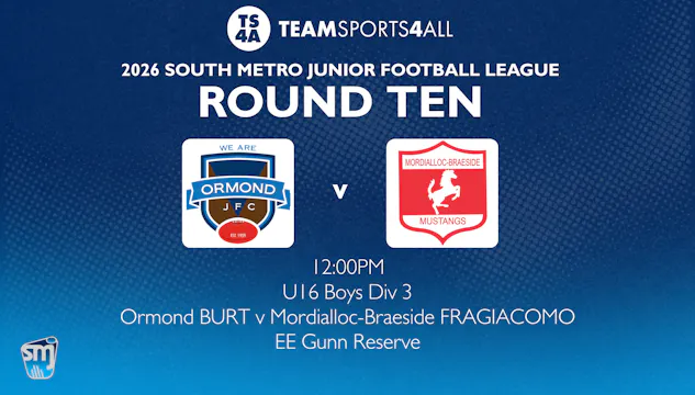 SMJFL R10: U16 Boys Div 3 - Ormond Bu...