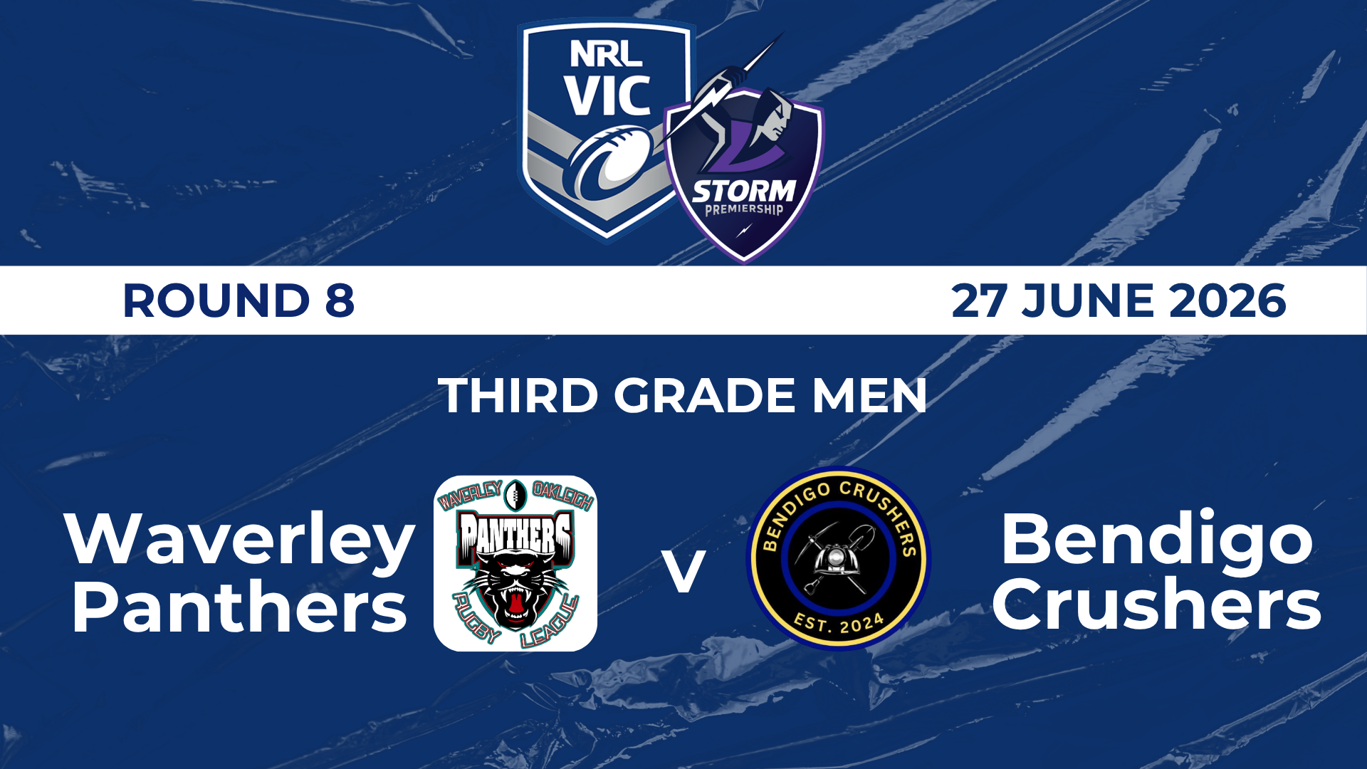 H2 2026 R8 Third Grade Men Waverley Panthers V Bendigo Crushers