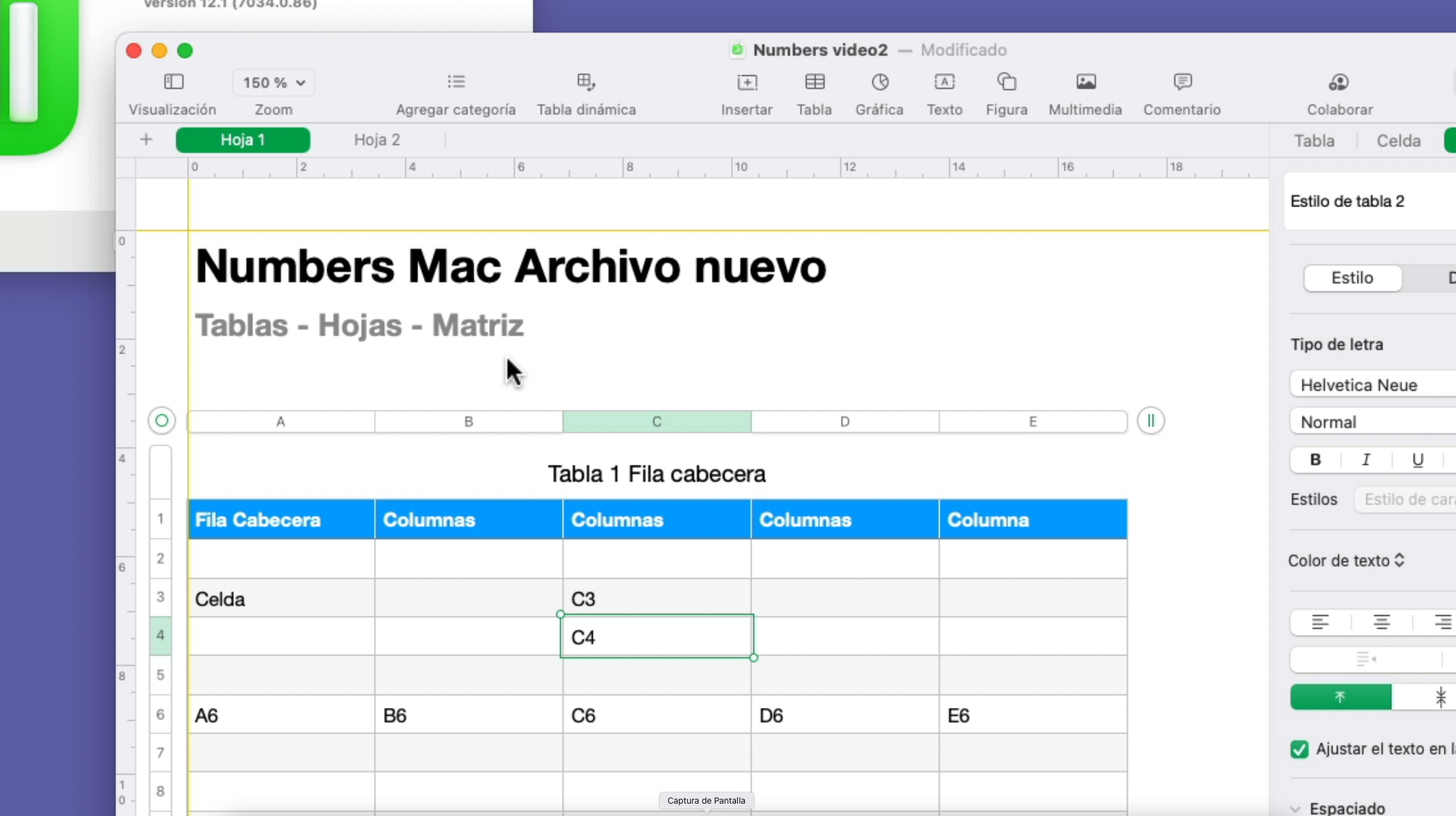 Numbers Curso básico v2: Introducción a tablas