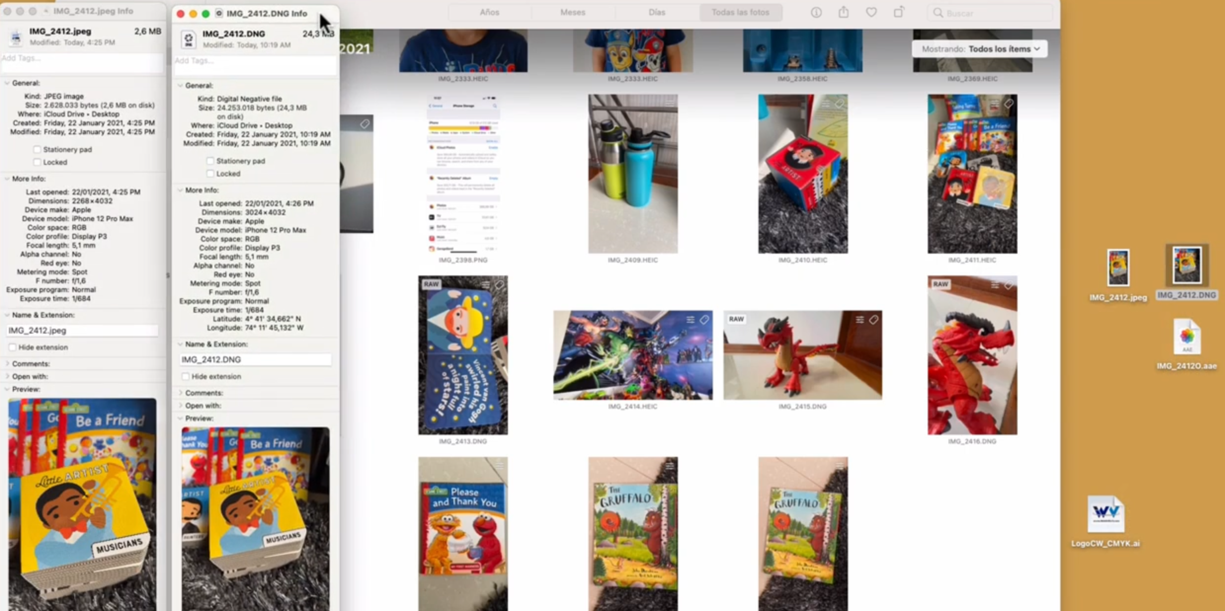 Fotos para Mac: Formatos y calidad de imagen