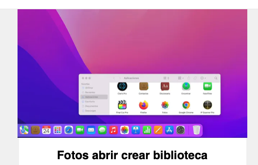 Fotos abrir crear biblioteca