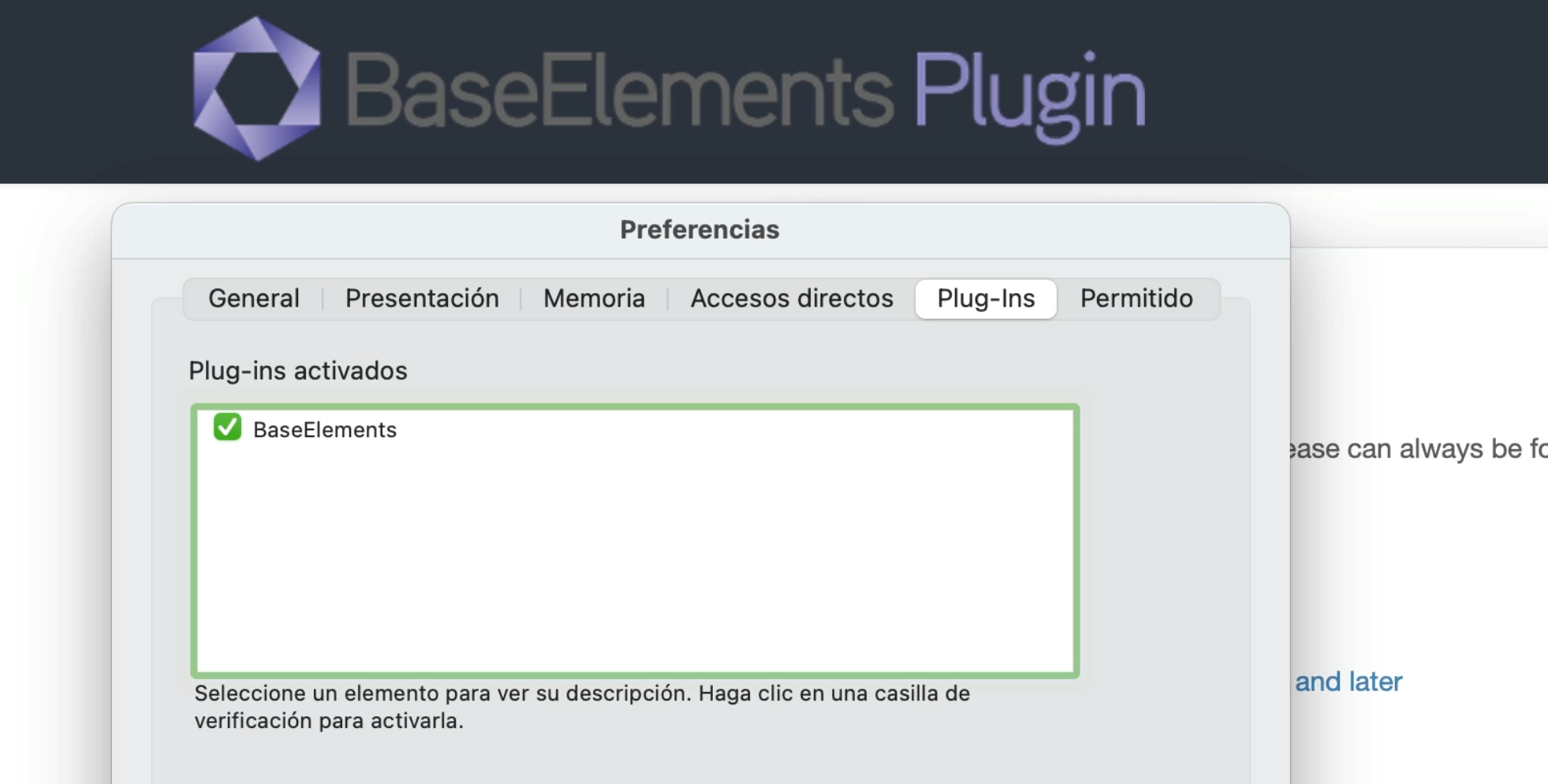 cfm baseElement Plugin: Instalar manualmente en cliente