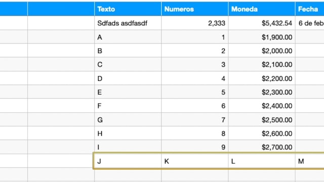 Numbers curso básico: v4 formatos numero, monedas y fechas.