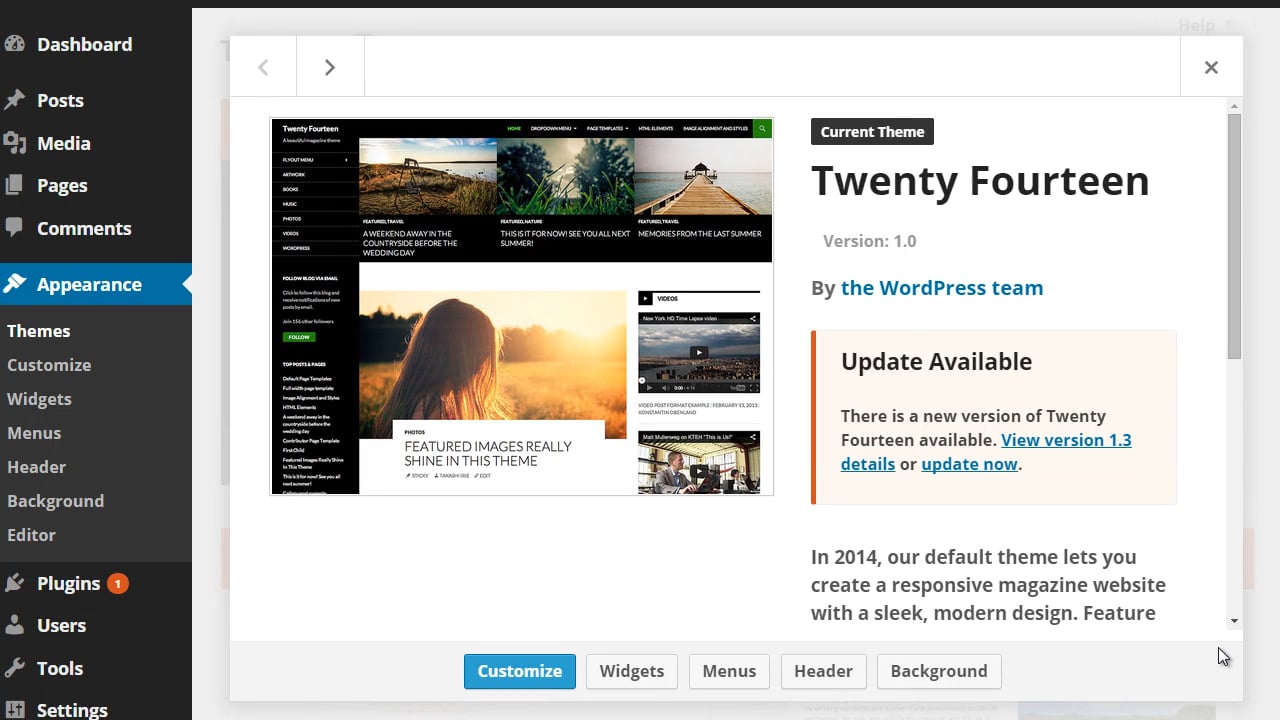 Wordpress Customization: 1 - Built-in Themes