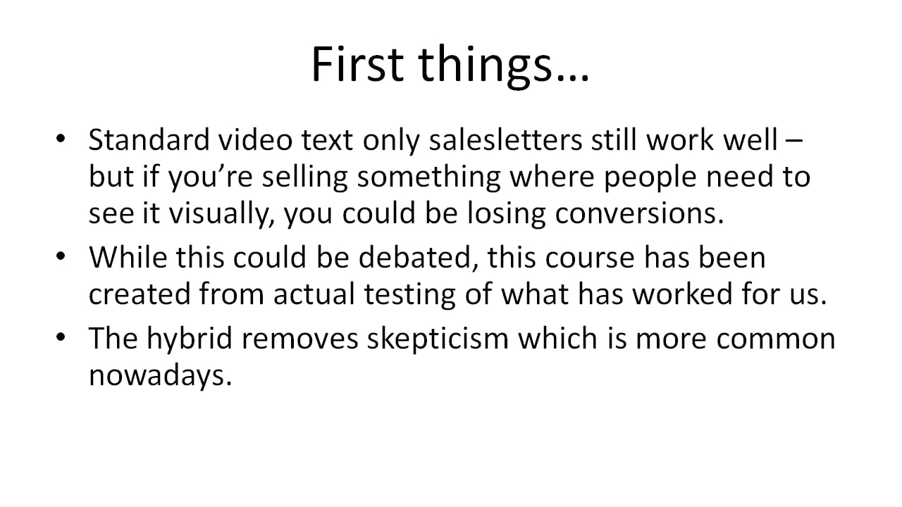 Video Sales Letters: 1 - Intro