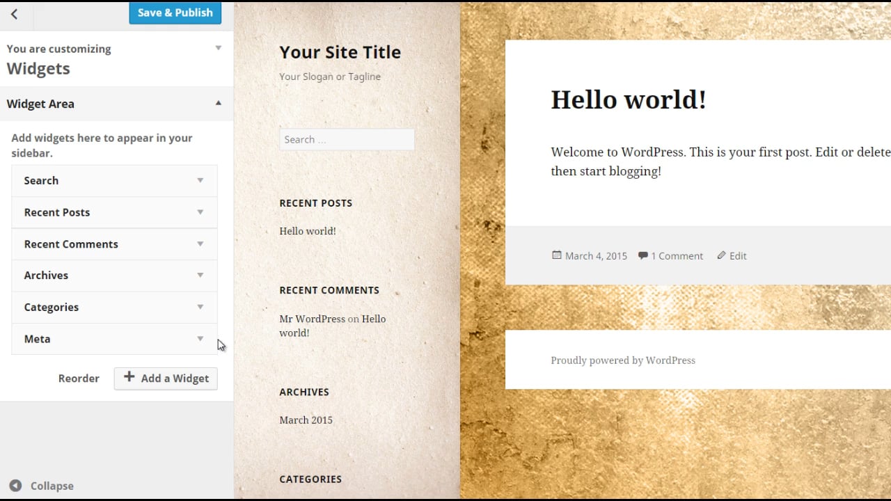 Wordpress Customization: 4 - Sidebar Widgets