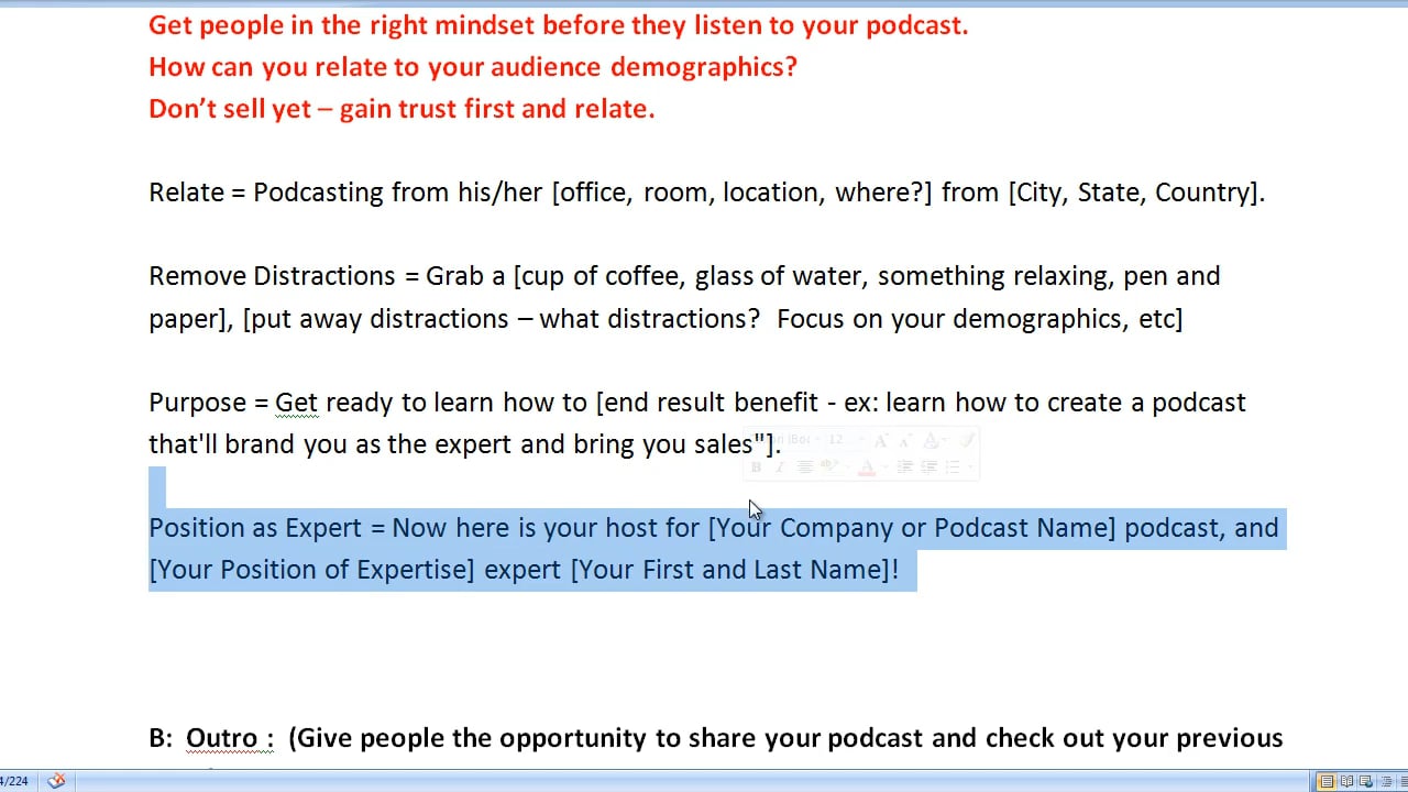 Start a Podcast: 3 - Intro and Outro Script