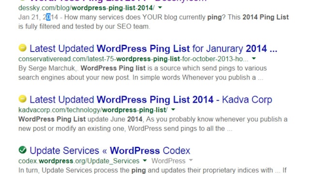 Building Your Website: 13 - Launch the Site to Search Engines using Ping Settings