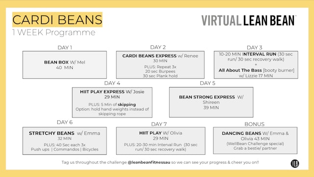 Cardi Beans: 7 Day Programme