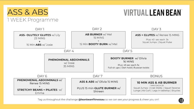 VLB Weekly challenge - Abs & Ass