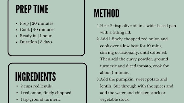 Pumpkin & Spinach Red Lentil Dhal Recipe