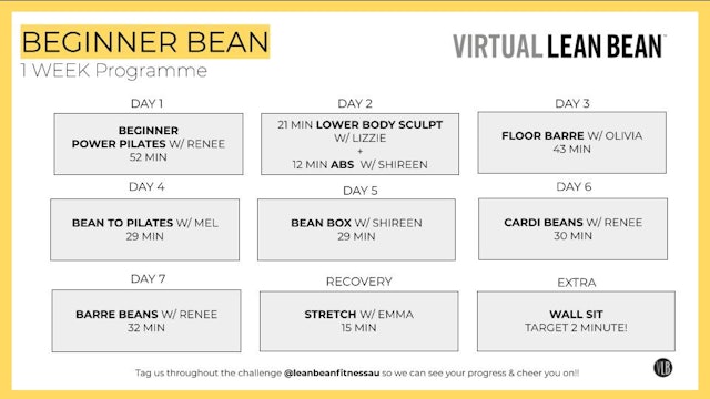 VLB 1 Week Programme - Beginner Bean
