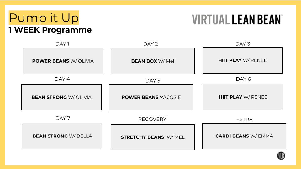 VLB 1 Week Programme - Pump It Up